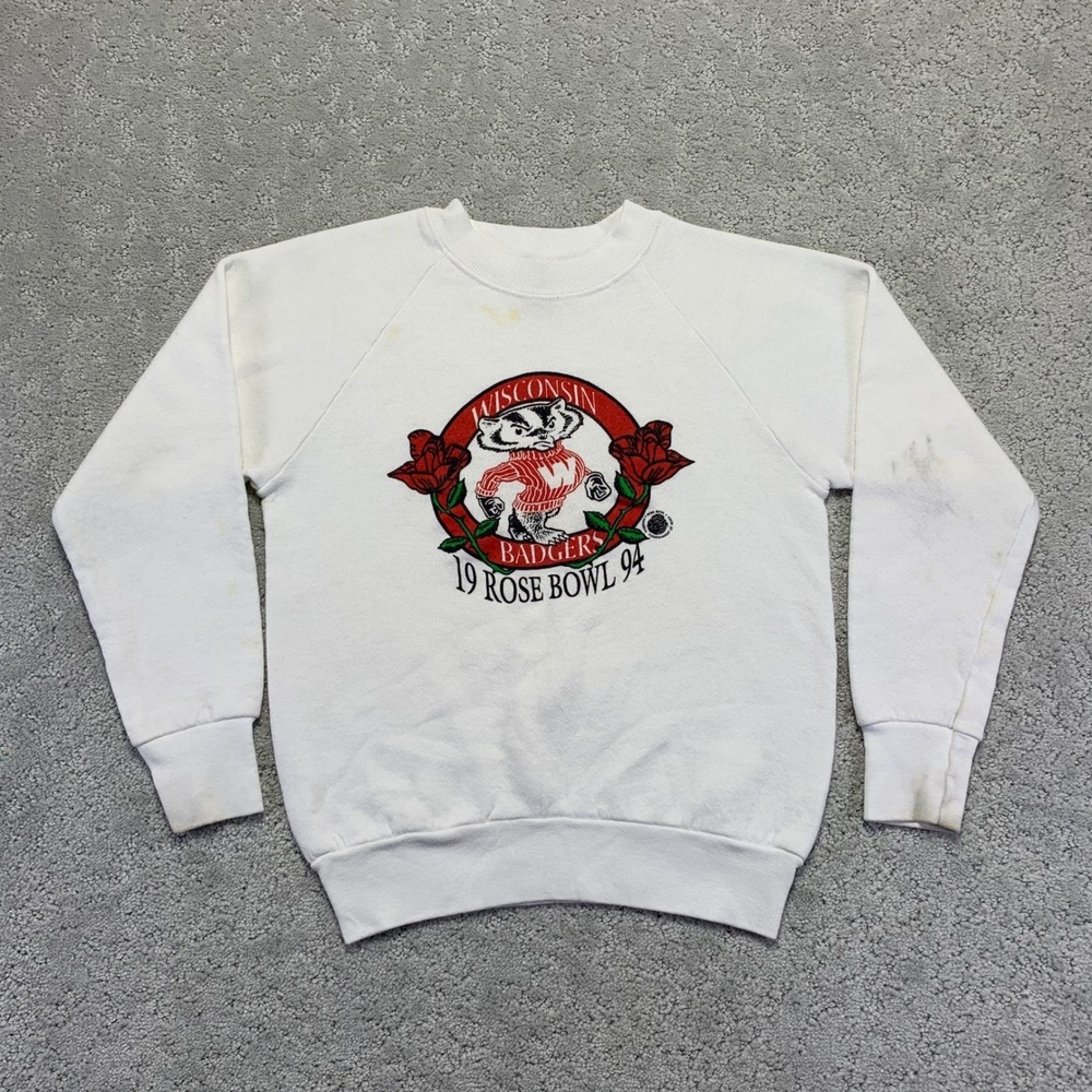 Vintage 1994 Wisconsin Badgers Rose Bowl 94 Sweatshirt Kids Size 10-12 Crewneck